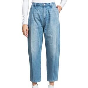 PRPS Women's Tapered Crop Jeans Seamed Denim Gaucho Pants In Light Wash Size 31‎